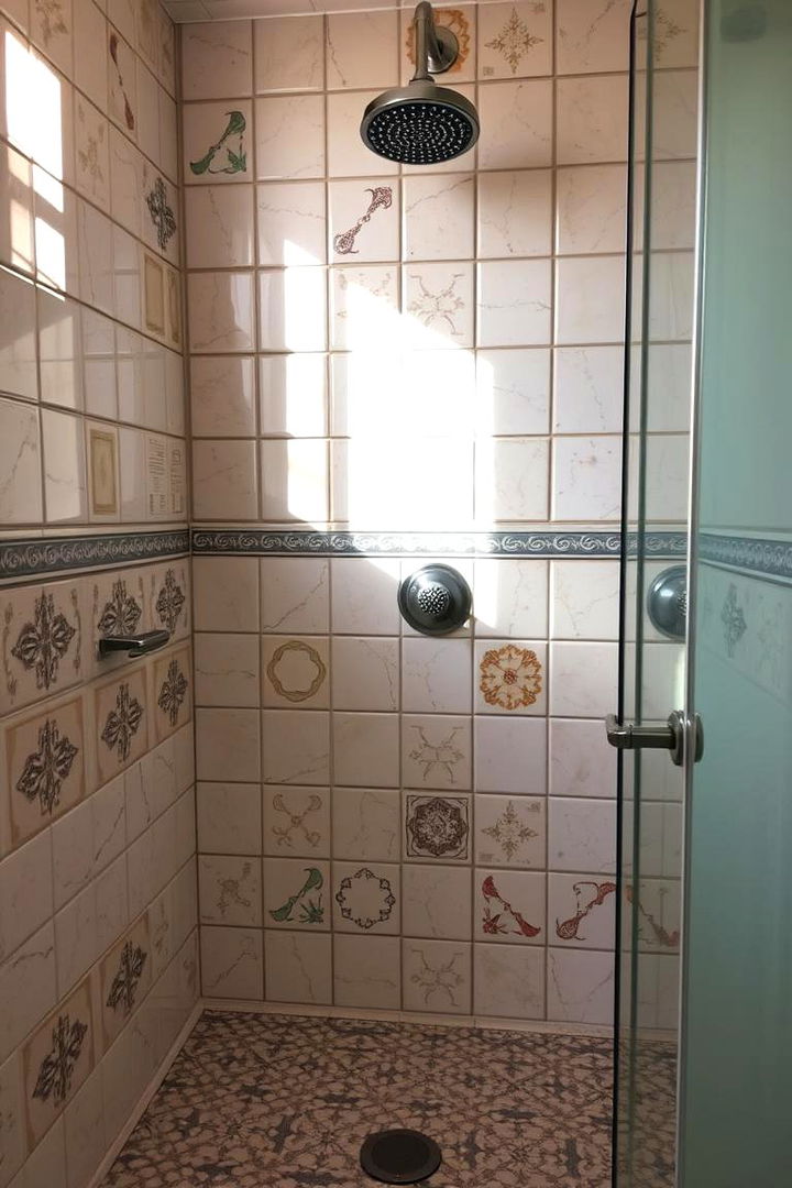Patterned Ceramic Tiles - 22 Walk-in Shower Tile Ideas