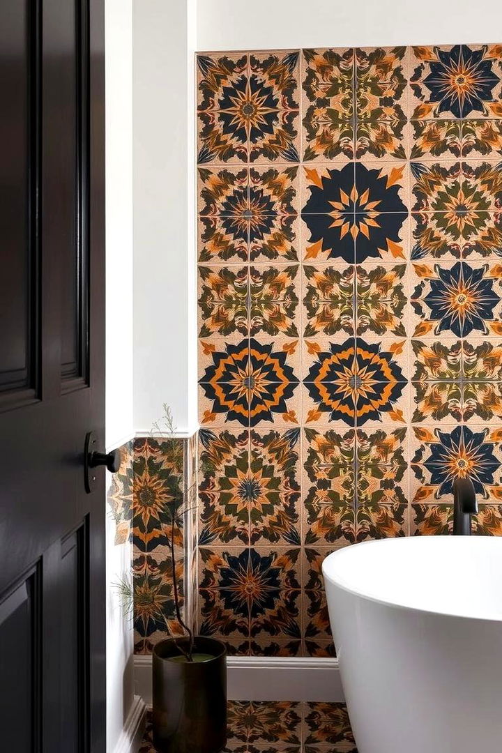 Patterned Encaustic Cement Styles - 22 Bathroom Backsplash Ideas