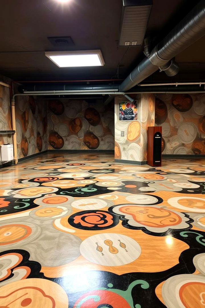Patterned Epoxy Coatings - 22 Basement Floor Ideas