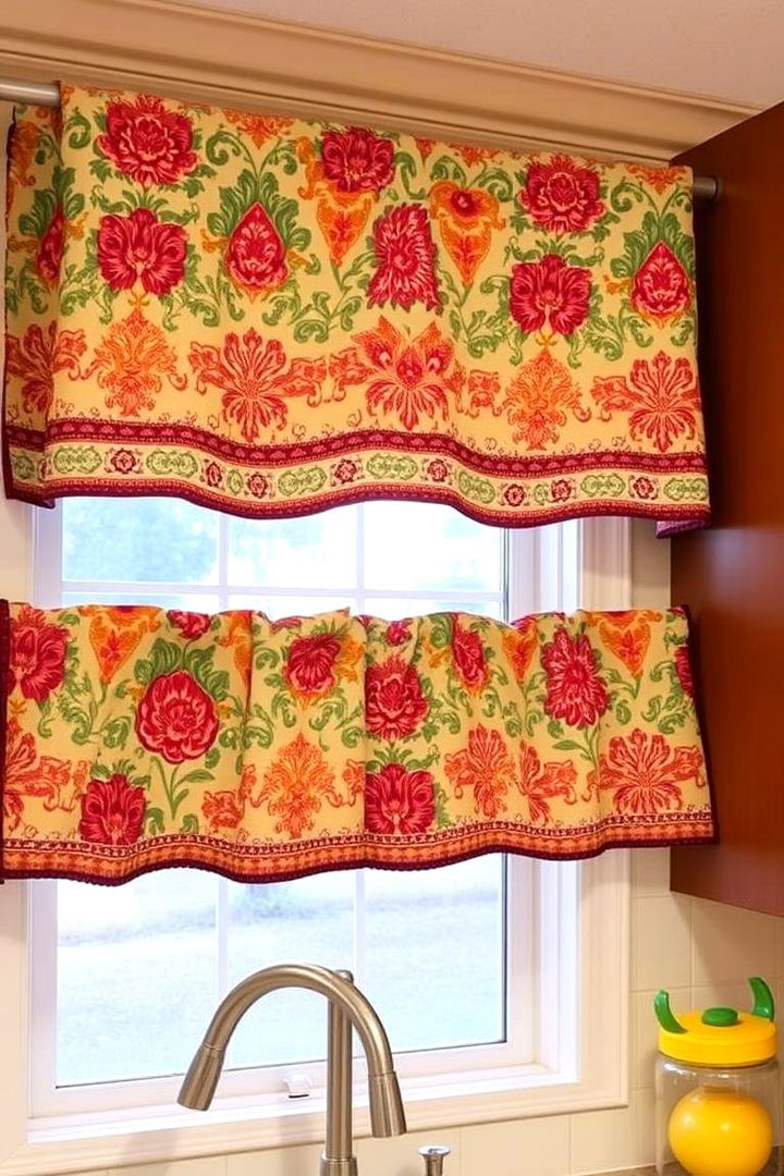 Patterned Fabric Valance Textures - 22 Kitchen Valance Ideas