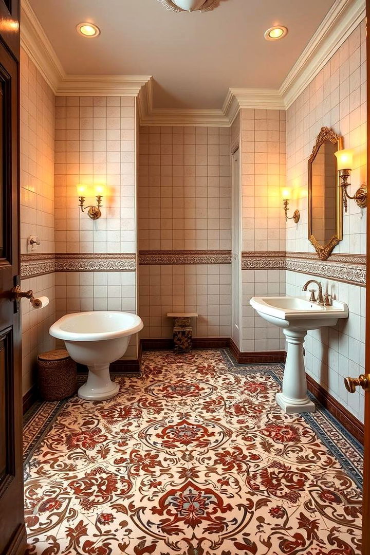 Patterned Floor Tiles - 22 Traditional Bathroom Ideas