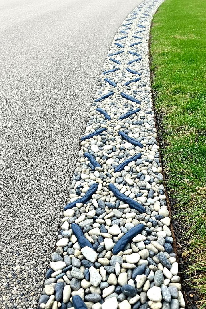 Patterned Gravel Border Designs - 22 Gravel Driveway Ideas