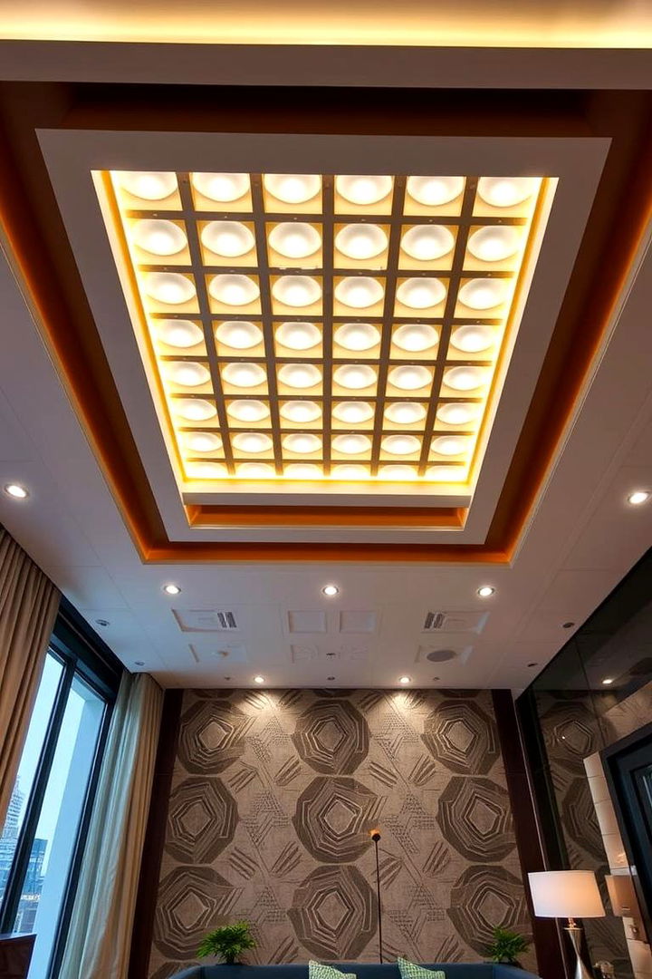 Patterned Grid Pop Ceilings - 22 Pop Ceiling Design Ideas