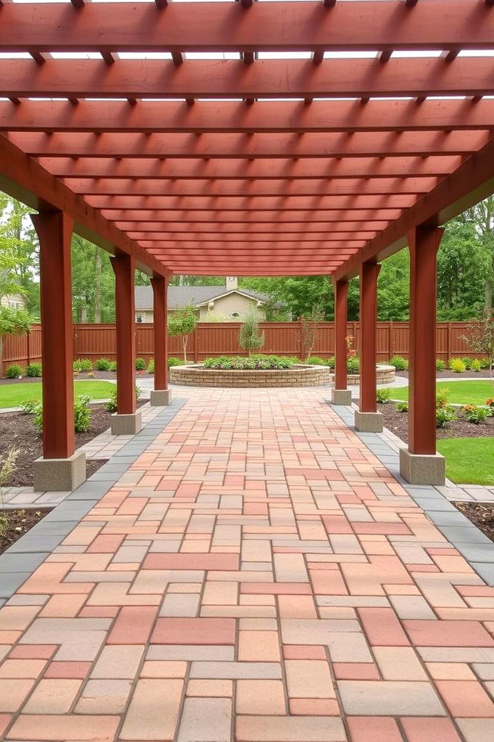Patterned Interlocking Pavers - 22 Pergola Flooring Ideas