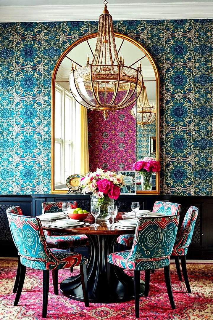 Patterned Intrigue - 22 Dining Room Mirror Ideas