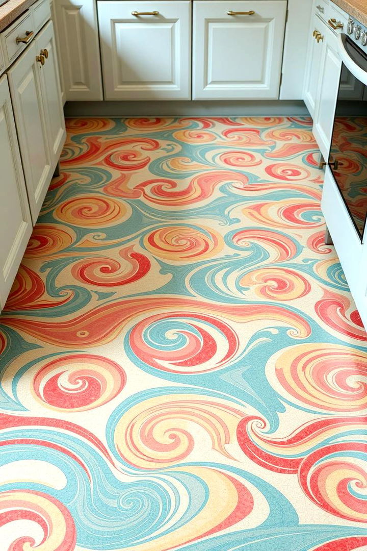 Patterned Linoleum Flooring - 22 1980s Kitchen Ideas
