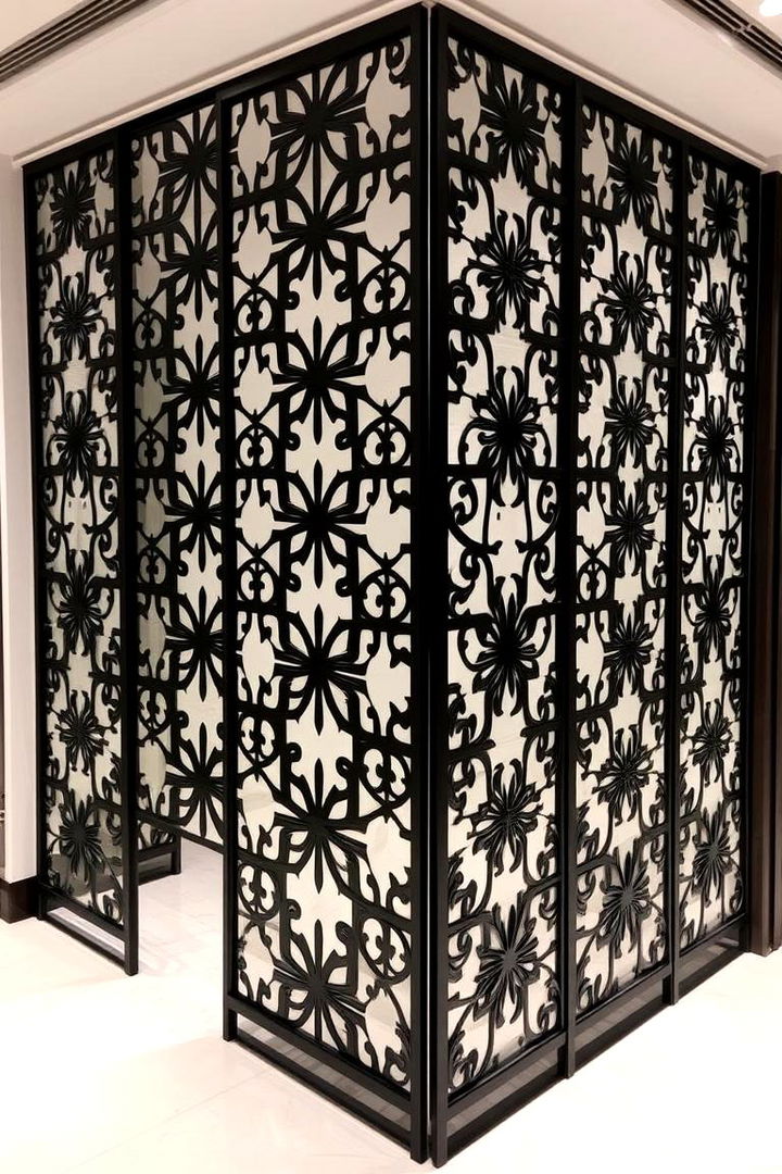Patterned Partition Screens - 22 Black and White Hallway Ideas