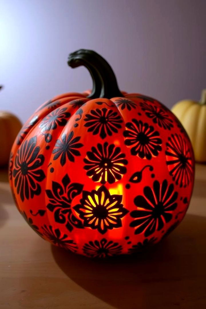 Patterned Pumpkin Decor - 22 Pumpkin Decor Ideas