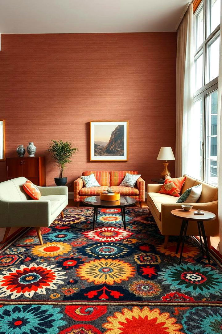 Patterned Rugs That Inspire - 22 70s Living Room Ideas