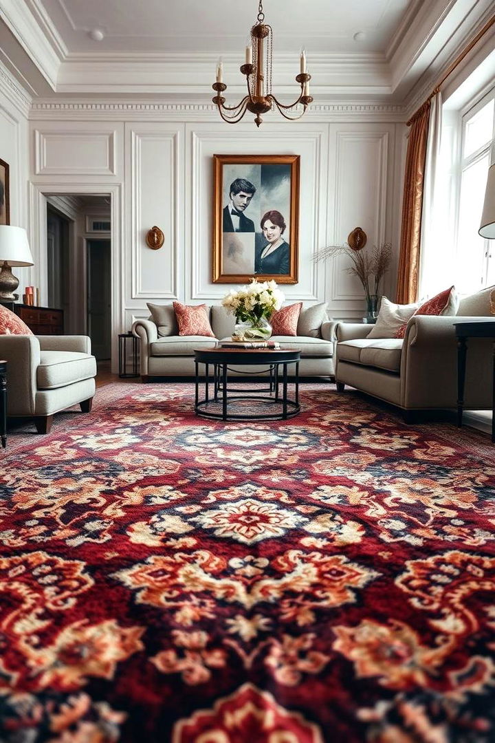 Patterned Rugs for Depth - 22 Moody Living Room Ideas