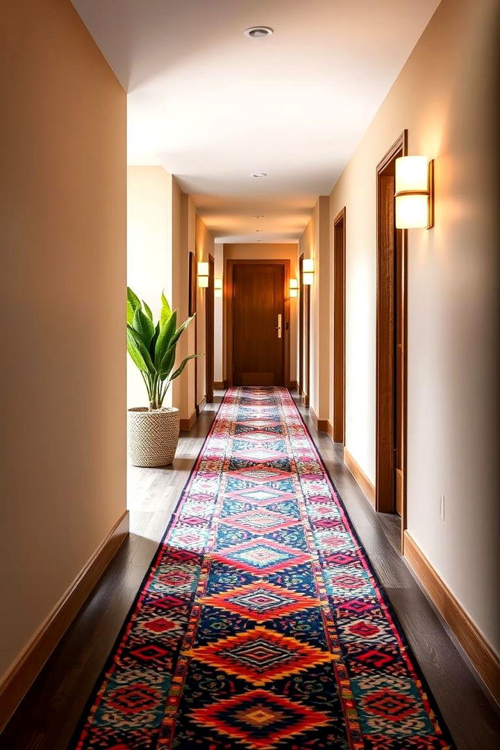 Patterned Runner Magic - 22 Boho Hallway Ideas