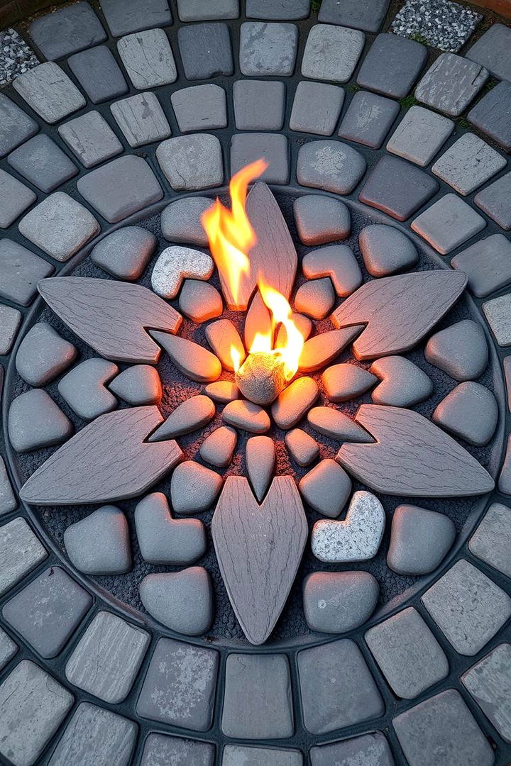 Patterned Star Stone Fire Pit - 22 Stone Fire Pit Ideas