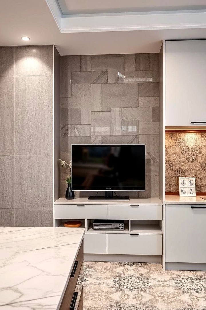 Patterned Tile Accents - 22 Tv Accent Wall Ideas
