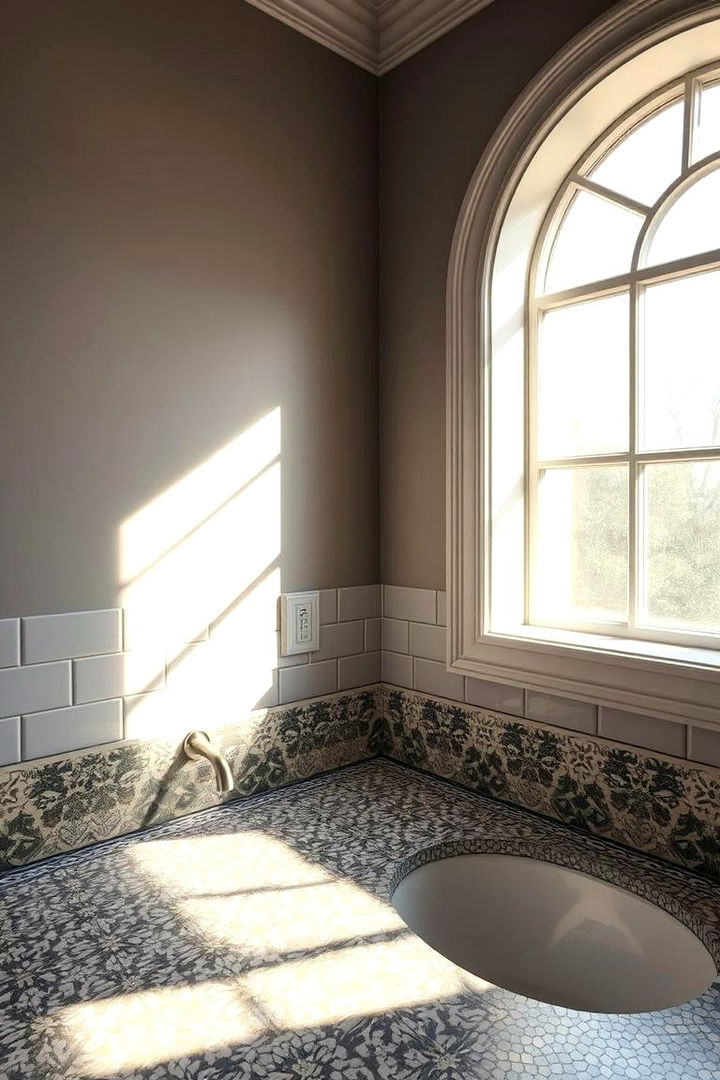 Patterned Tile Accents - 22 Bathroom Countertop Ideas
