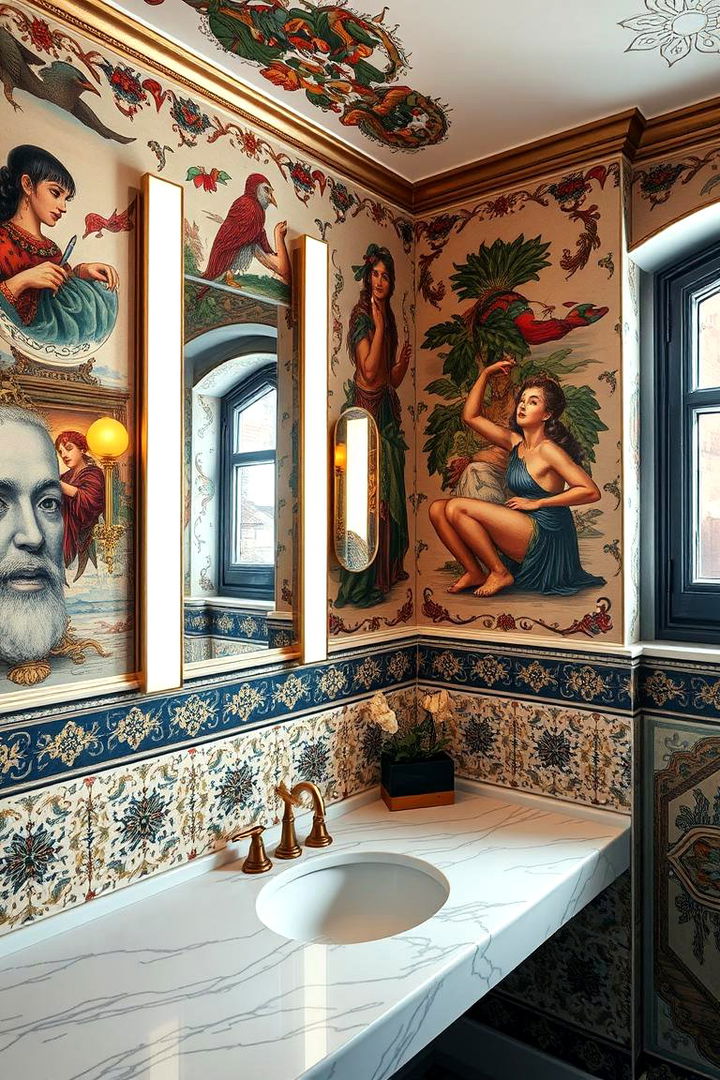 Patterned Wall Wonders - 22 Vanity Room Ideas