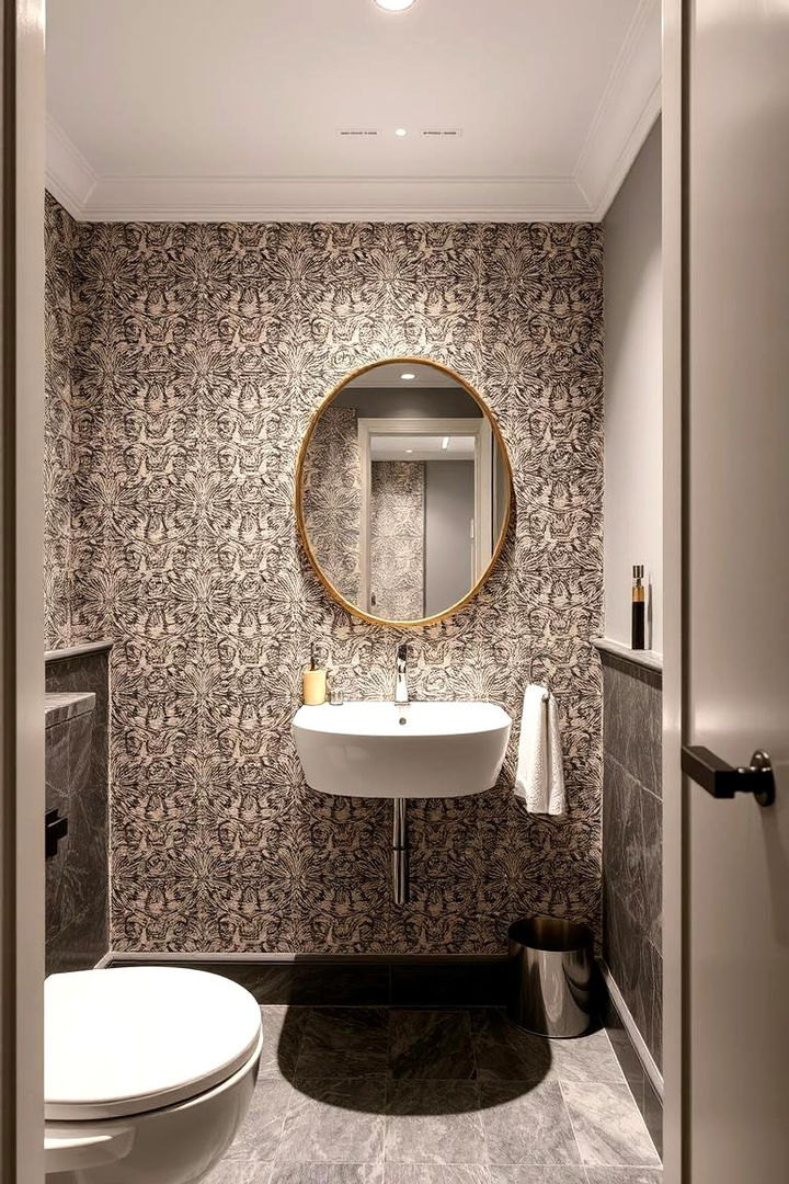 Patterned Wallpaper Wonders - 22 Bathroom Accent Wall Ideas