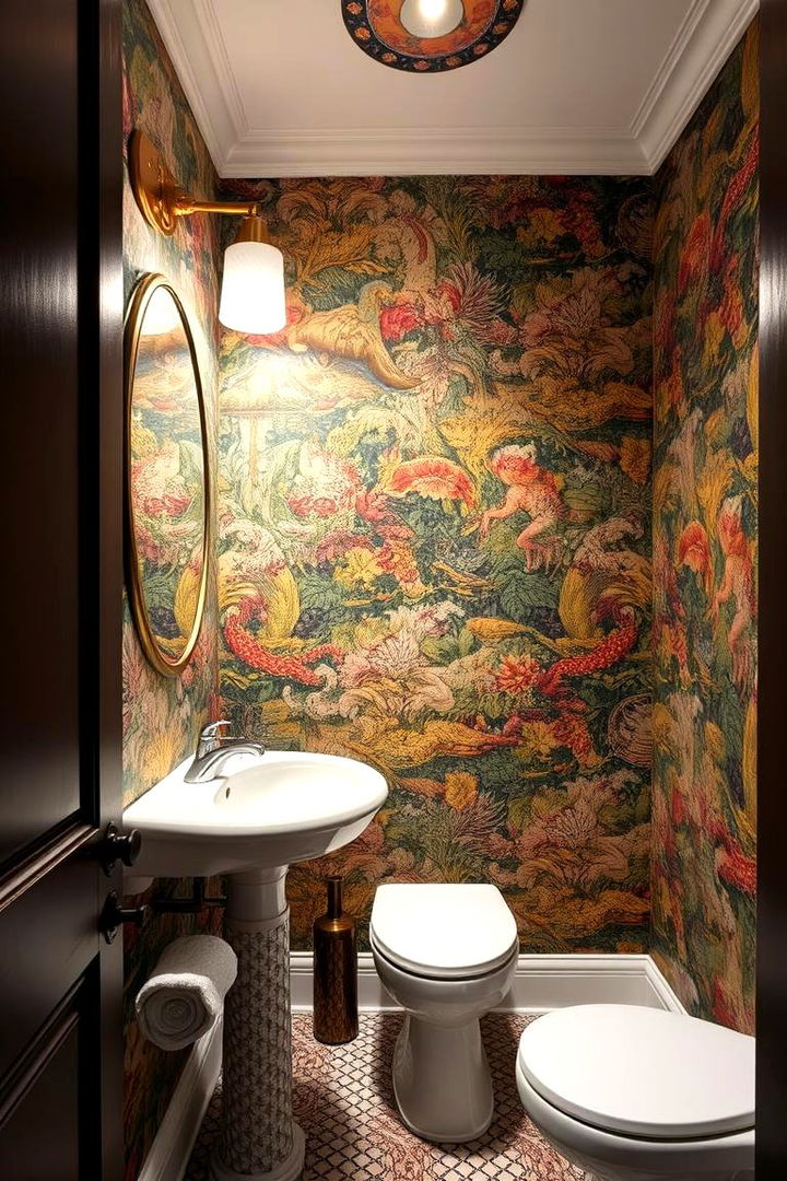 Patterned Walls - 22 Half Bathroom Ideas
