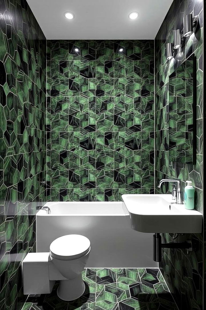 Patterns that Define Design - 22 Black and Green Bathroom Ideas