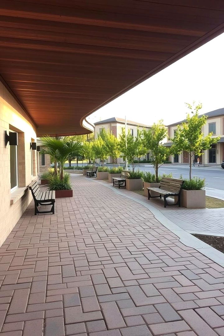 Paver Walkway with Seating Nooks - 22 Paver Walkway Ideas