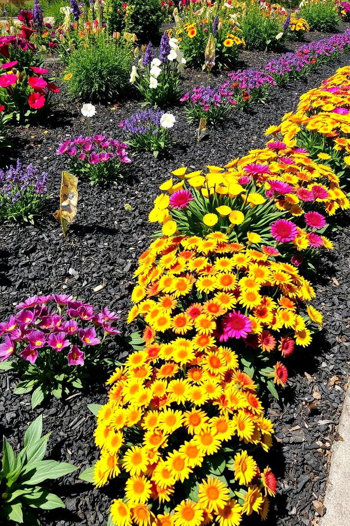 Paving the Way for Perennial Bed Success - 22 Black Mulch Landscaping Ideas