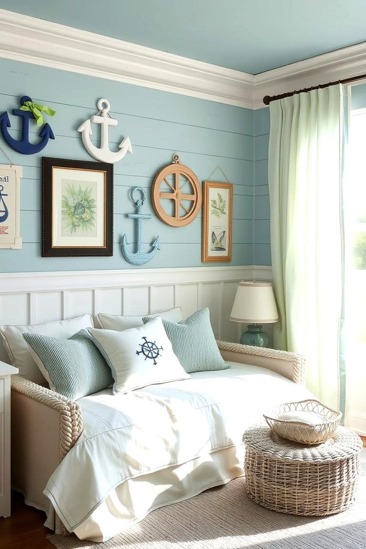 Peaceful Nautical Influence - 22 blue and green bedroom ideas