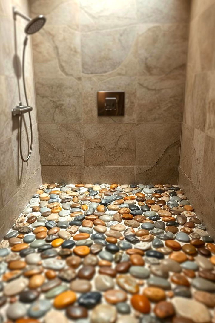 Pebble Pathway - 22 Shower Floor Tile Ideas