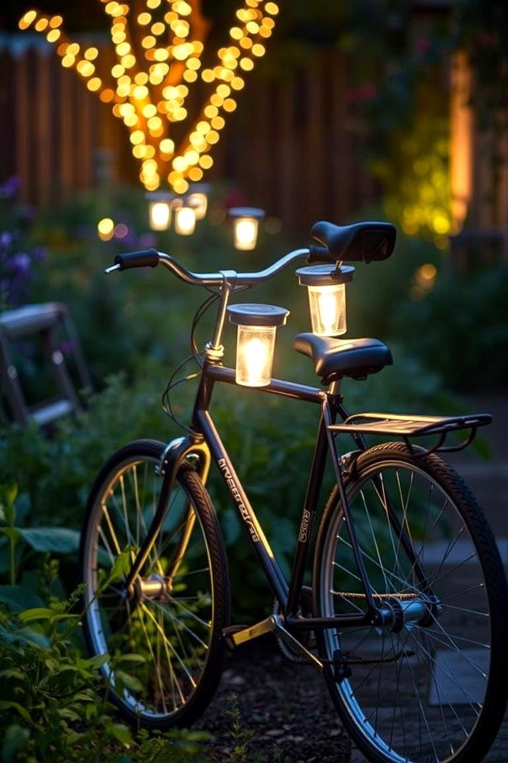 Pedal Powered Garden Lights - 22 Old Bicycle Garden Ideas