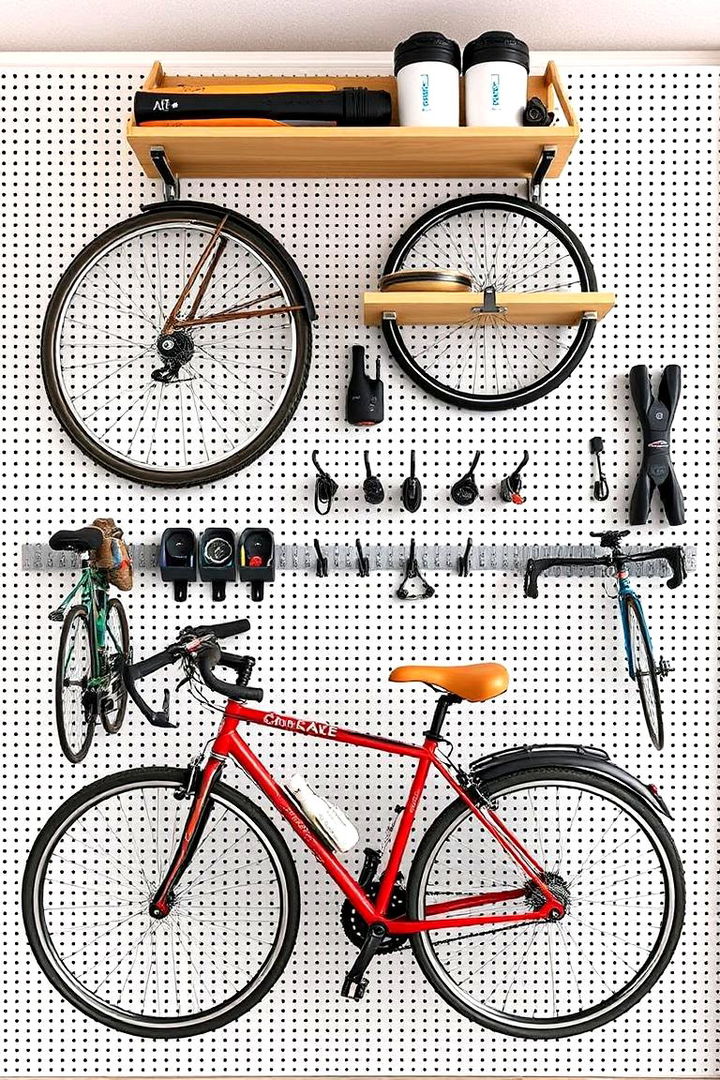 Pegboard Organized Bike Storage - 22 Garage Bike Storage Ideas
