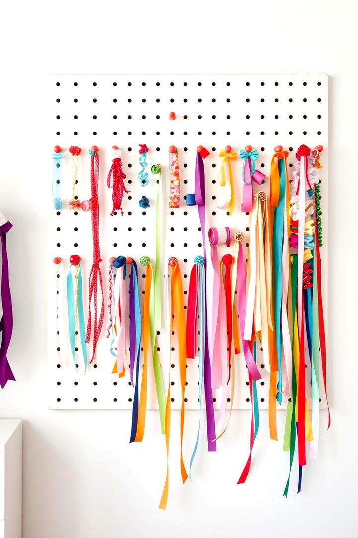 Pegboard Ribbon Organizer - 22 Ribbon Storage Ideas