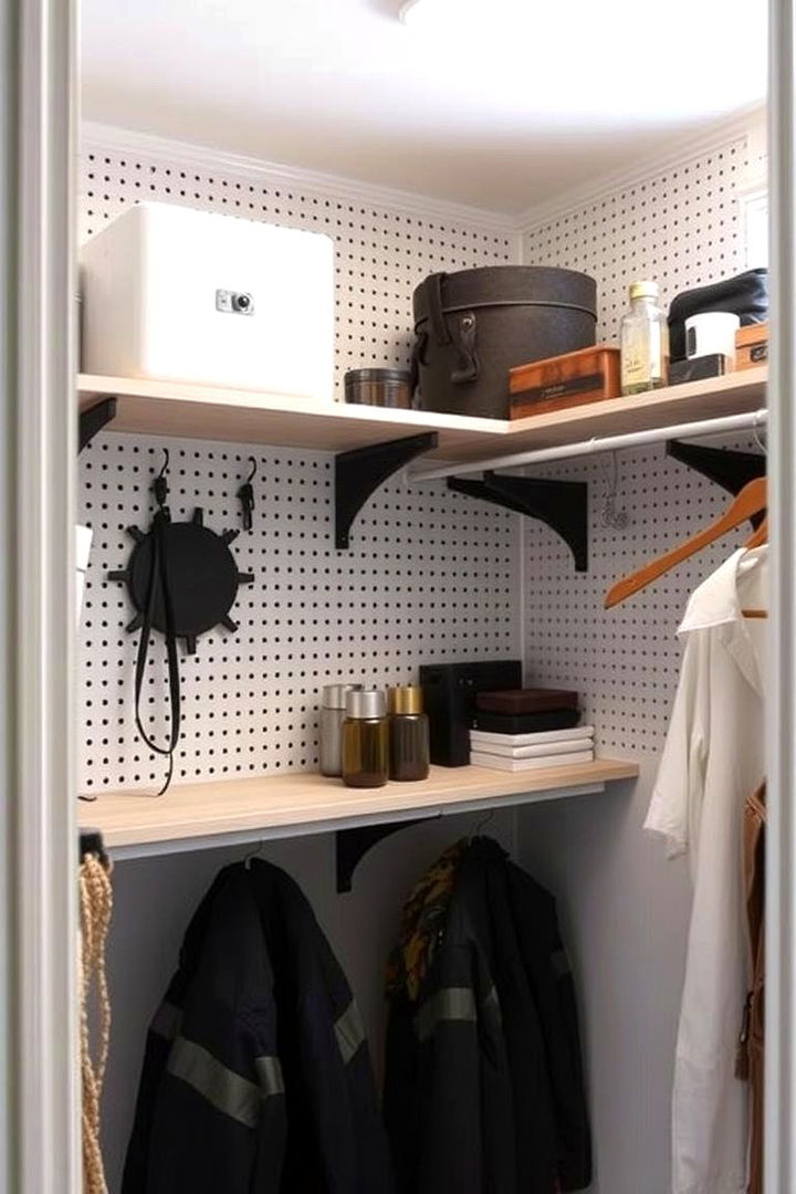 Pegboard Shelves for Custom Display - 22 Closet Shelving Ideas