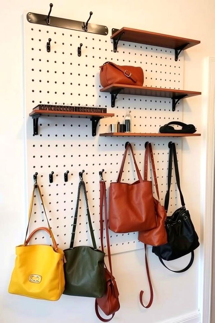 Pegboard System for Versatility - 22 Purse Storage Ideas