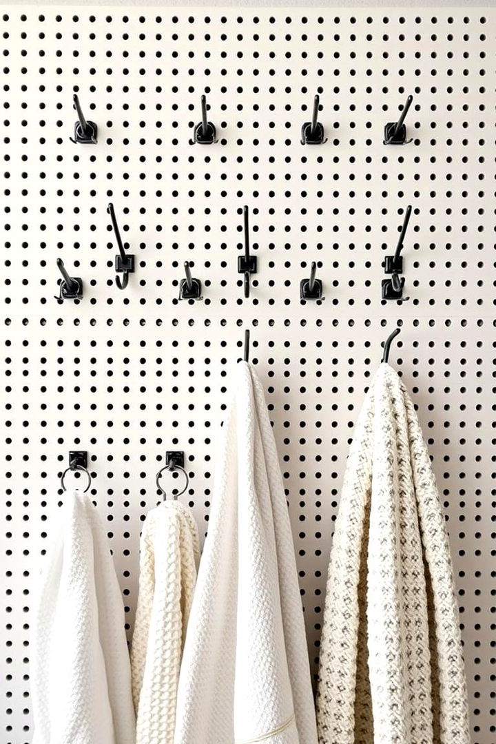 Pegboard Towel Display - 22 Towel Display Ideas