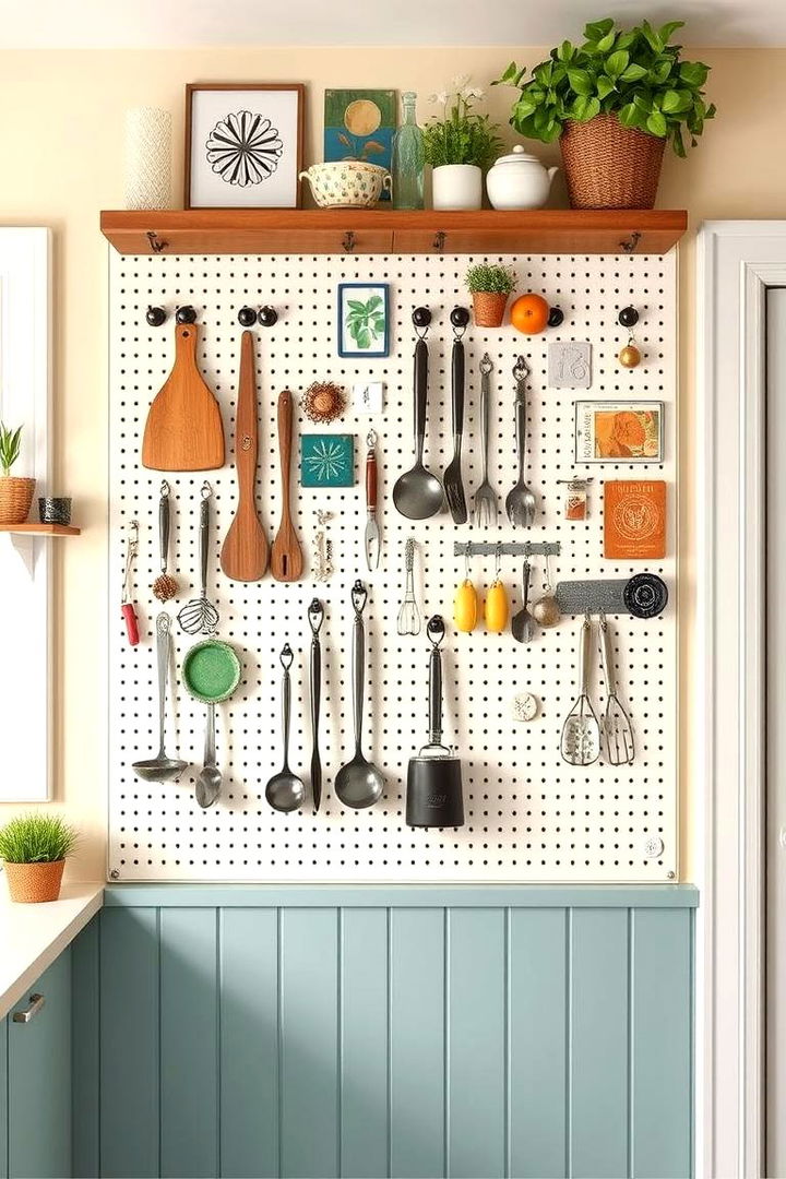 Pegboard Walls for Utensils - 22 Small Kitchen Storage Ideas