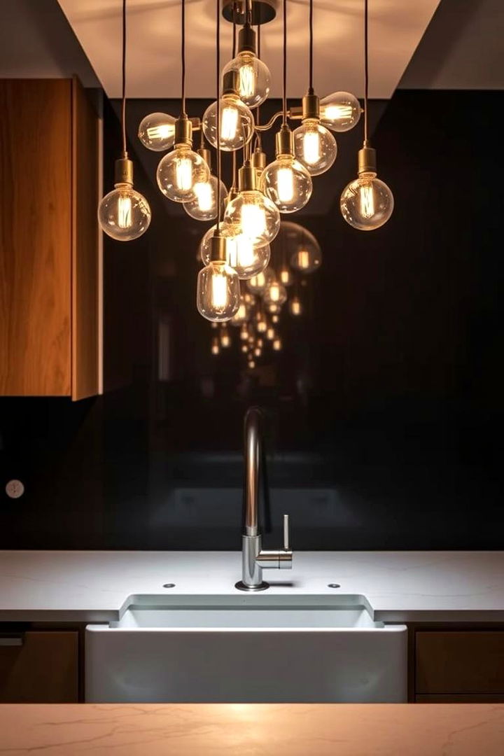 Pendant Cluster Lights for Visual Interest - 22 Kitchen Sink Lighting Ideas