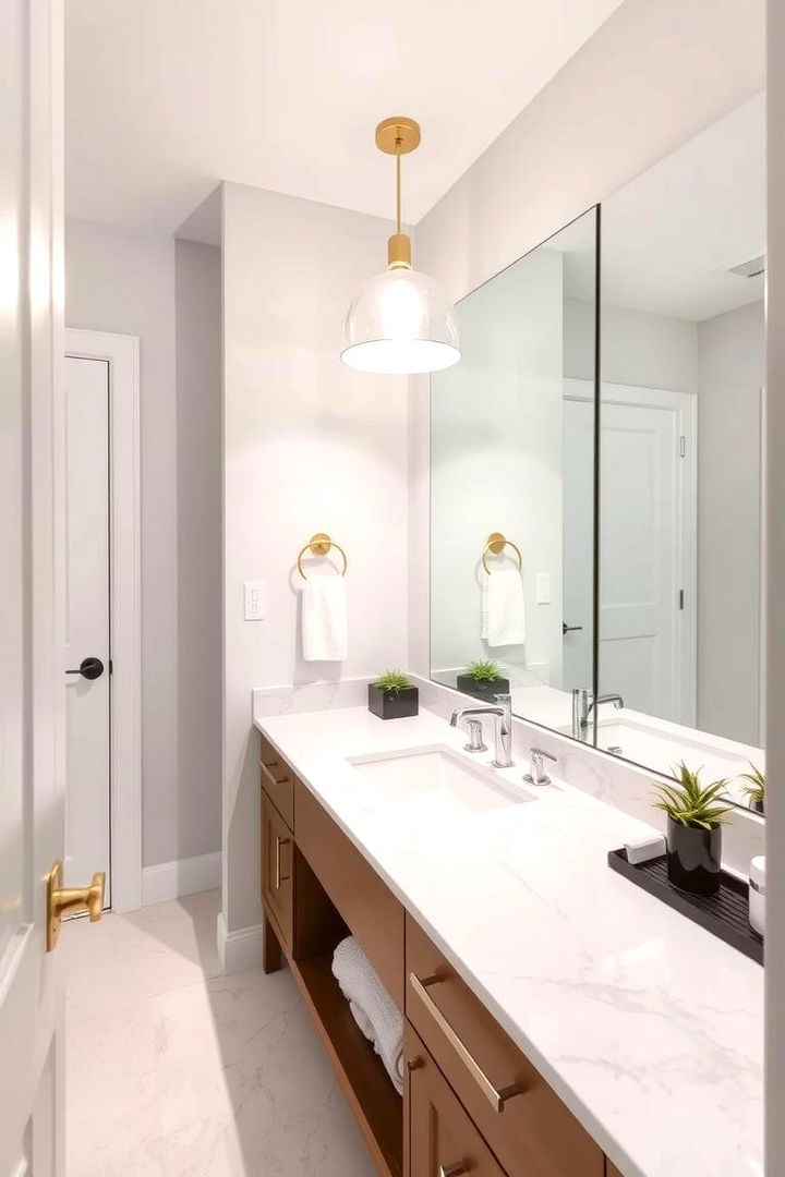Pendant Lighting over the Vanity - 22 Small Bathroom Lighting Ideas