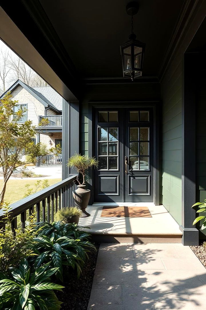 Perfect Blend of Tradition and Modernity - 22 Dark Olive Green House With Black Trim