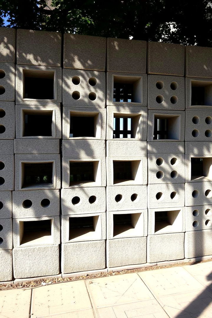 Perforated Design Cinder Block Fence - 22 Cinder Block Fence Ideas