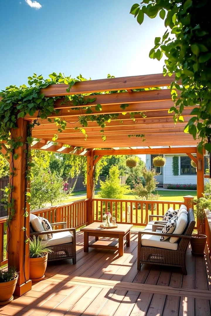 Pergola Covered Shaded Deck - 22 Large Deck Ideas