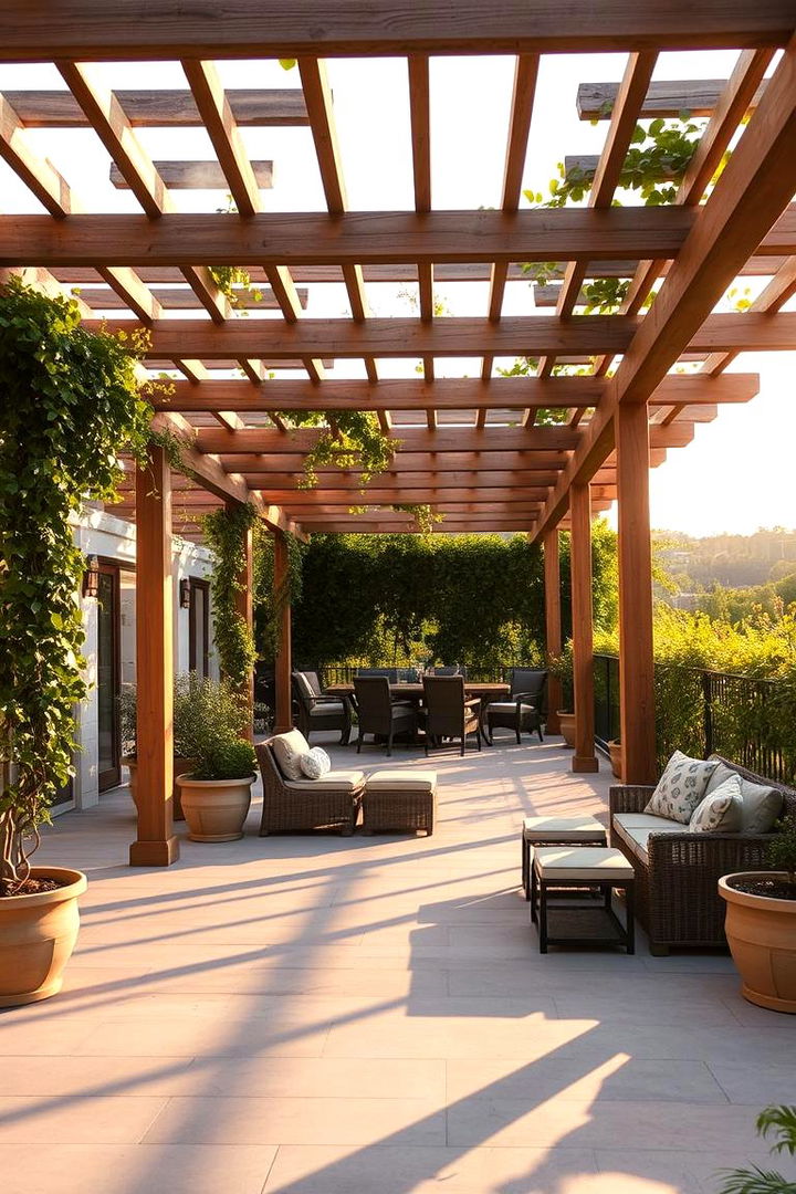 Pergola Enhanced Terrace - 22 Terraced Garden Ideas
