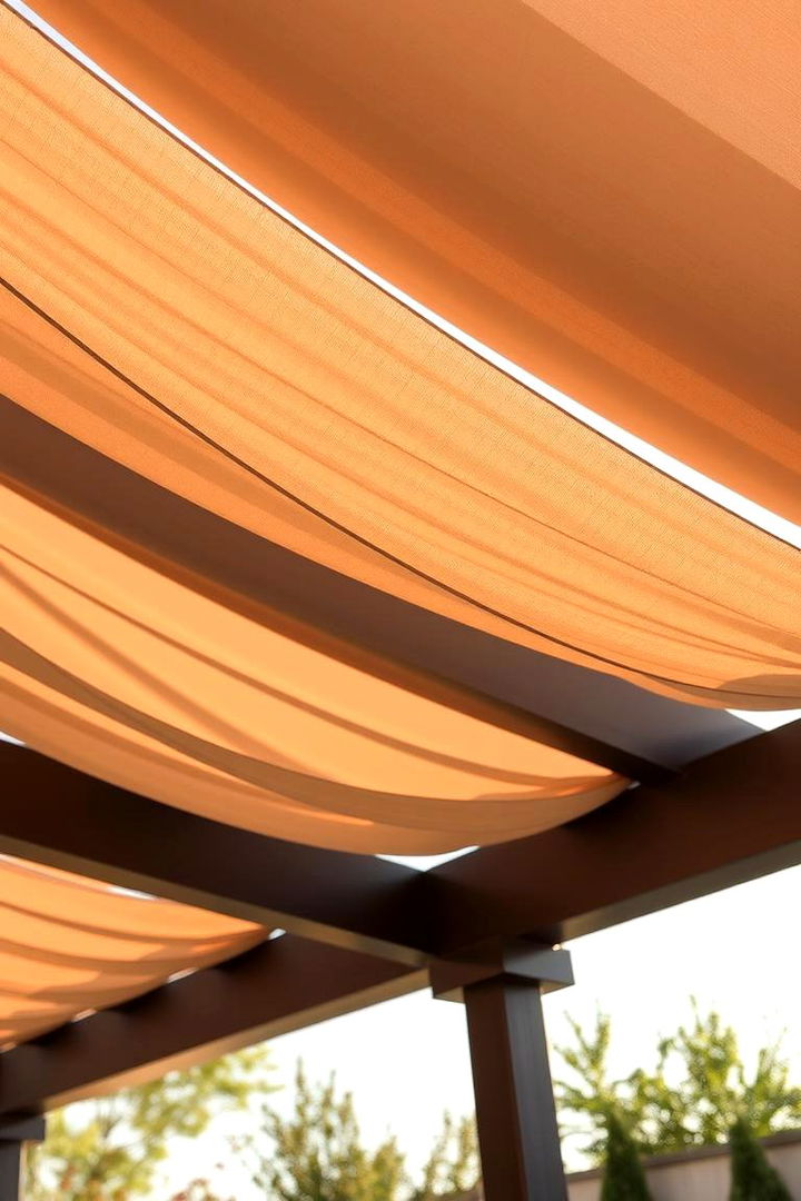 Pergola Roof with Fabric Accents - 22 Pergola Roof Ideas