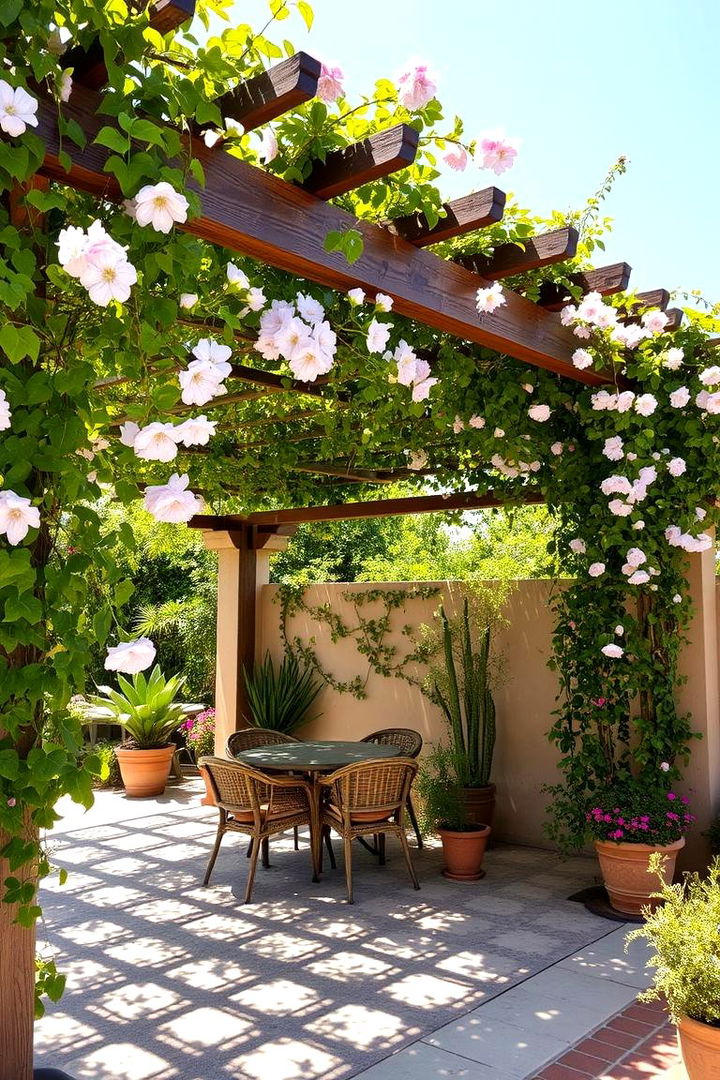 Pergola and Drape Vines - 22 Greek Garden Ideas