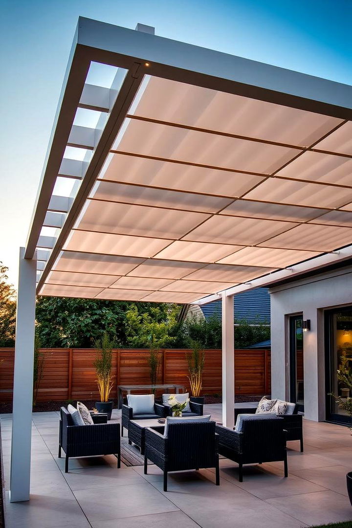 Pergola with Adjustable Louvers - 22 Covered Deck Ideas