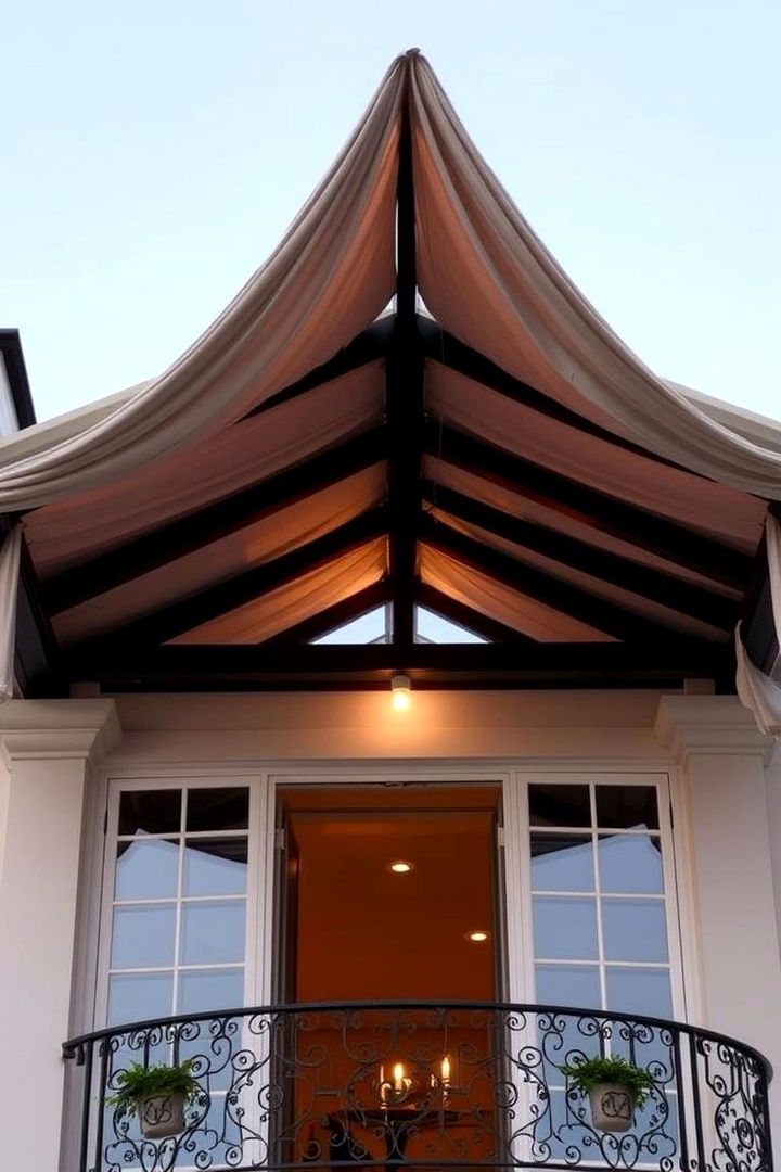 Pergola with Fabric Canopy for Luxurious Retreat - 22 Balcony Shade Ideas