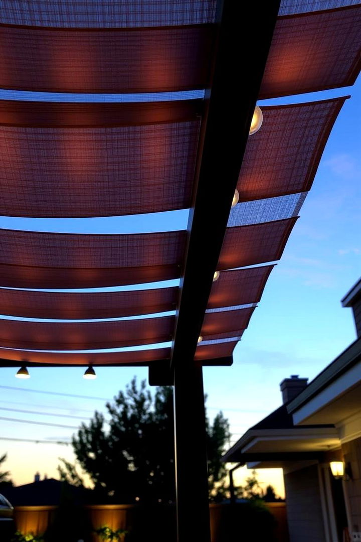 Pergola with Integrated LED Lighting and Shade Layers - 22 Pergola Shade Ideas