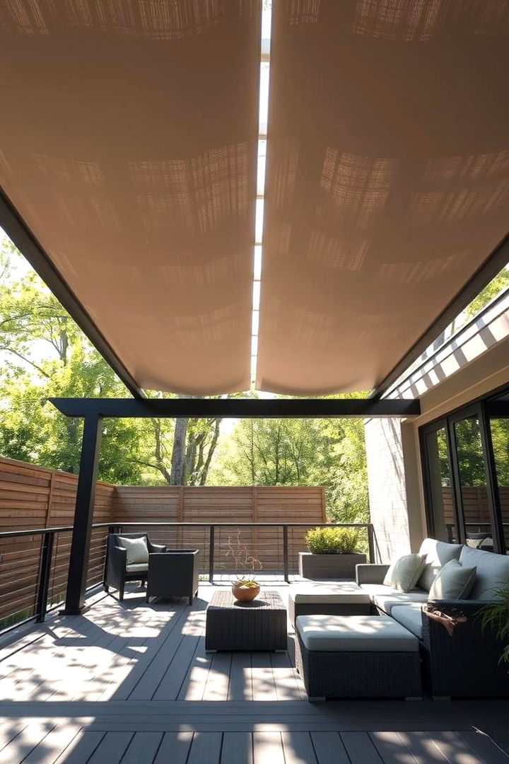 Pergola with Retractable Canopies - 22 Deck Privacy Ideas