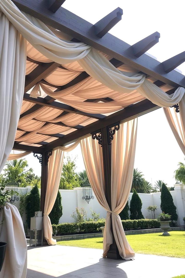 Pergolas with Drapery - 22 Patio Privacy Ideas