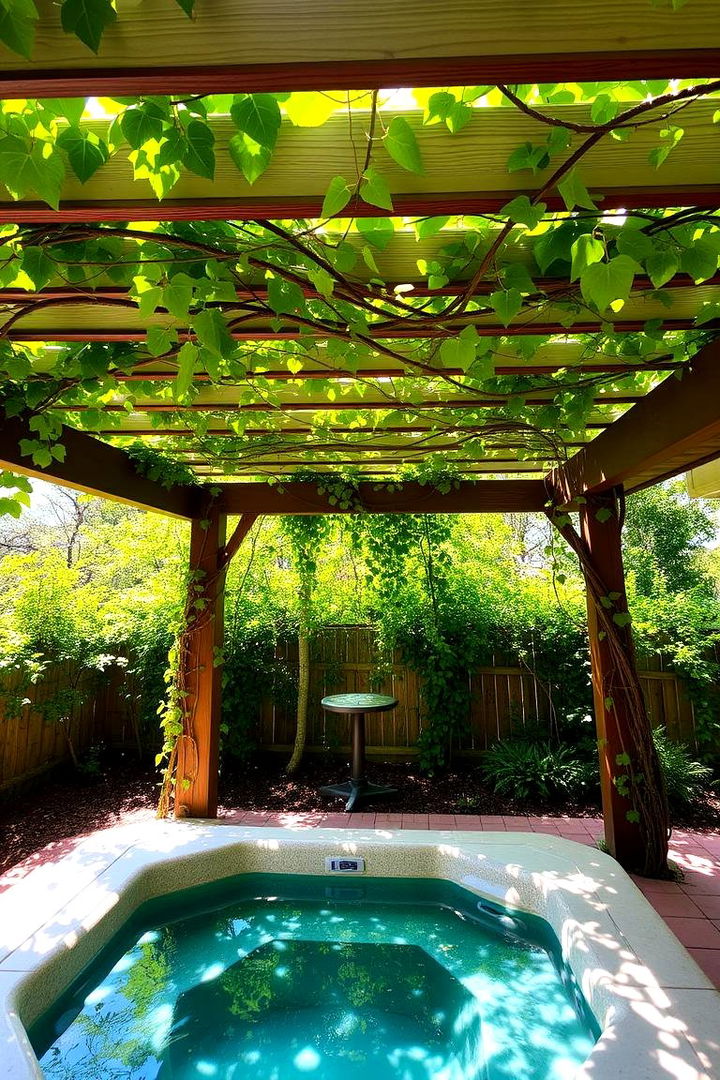 Pergolas with Vines - 22 Backyard Hot Tub Privacy Ideas