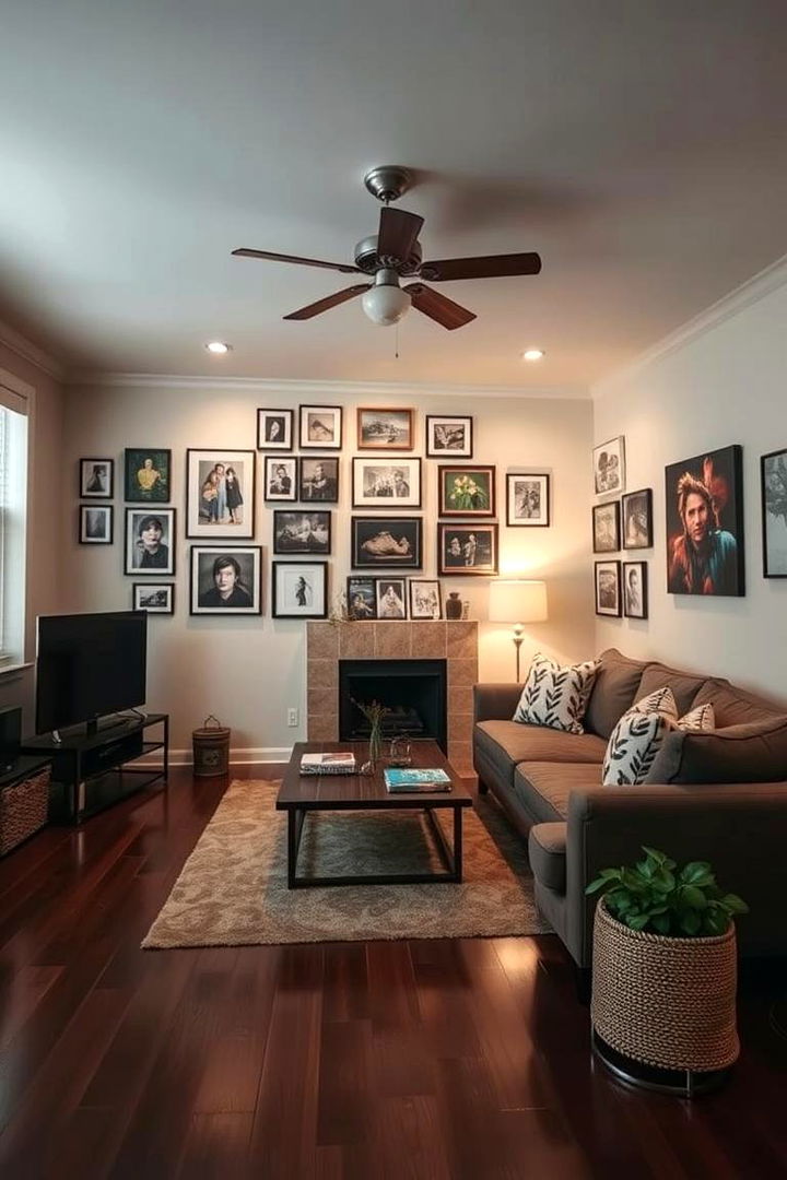Personal Gallery Walls - 22 Dark Brown Floor Living Room Ideas