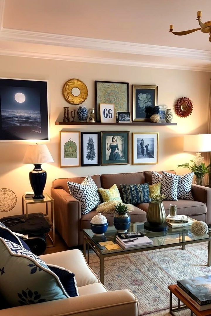 Personal Touches in Decor - 22 Blue and Gold Living Room Ideas