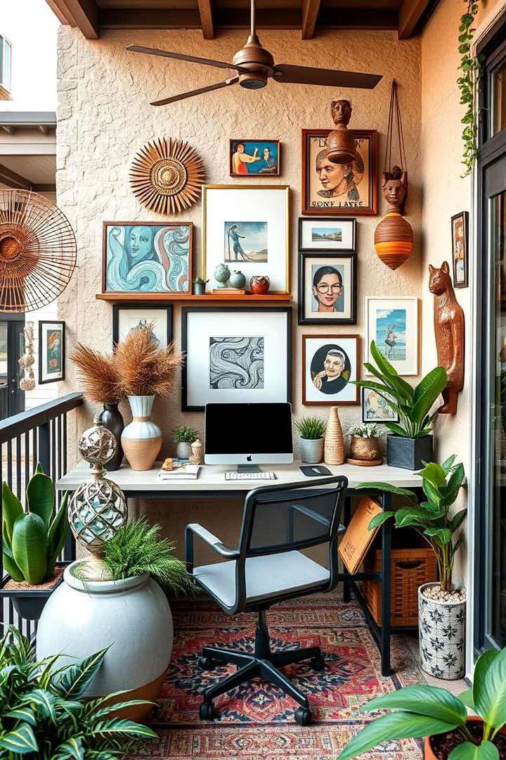 Personal Touches with Artistic Flair - 22 Balcony Office Ideas